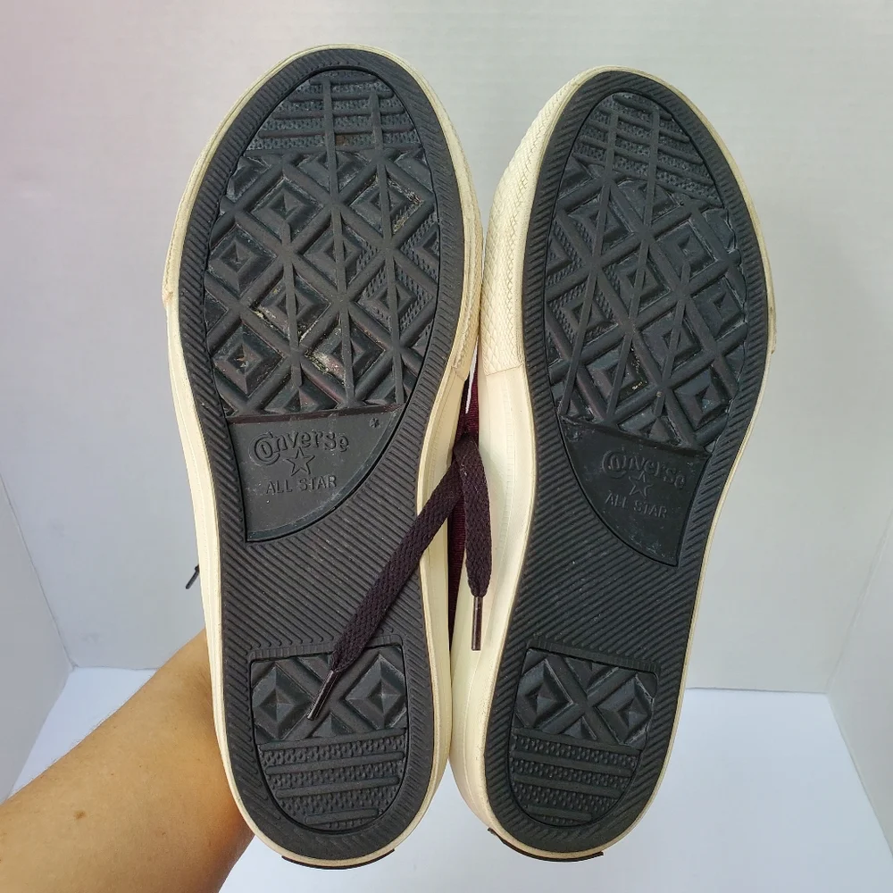 CONVERSE One Star "Ox" Maroon Velvet Low Top Sneaker 5.5/JUNIORS or 7.5/WOMENS - Picture 8 of 11